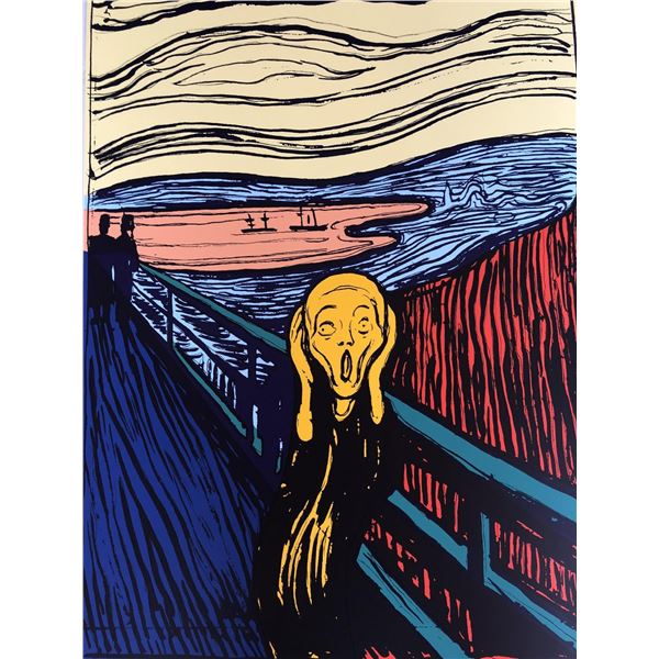 Andy Warhol- Silk Screen "Munch's 'The Scream' - Orange"