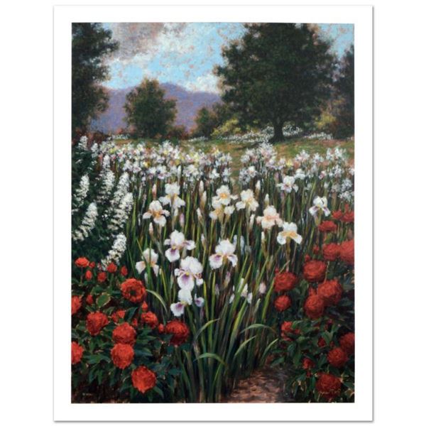 "Irises In A Meadow" Limited Edition Giclee (34" x 44") by Brian Davis, Numbered and Hand Signed wit