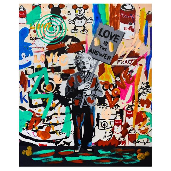 Nastya Rovenskaya- Mixed Media "Einstein's Placard"