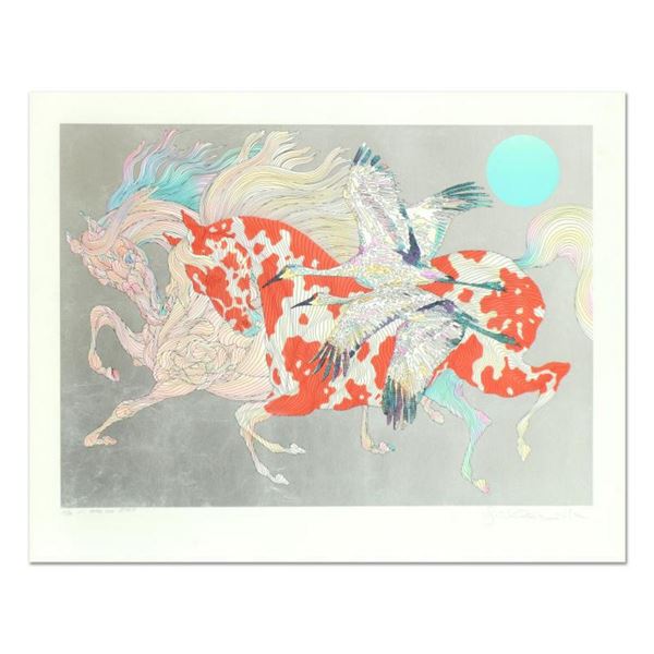 Guillaume Azoulay, "It Takes Two" Limited Edition Serigraph with Hand Laid Silver Leaf, Numbered and