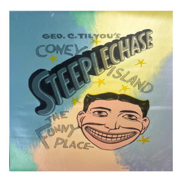 Steve Kaufman (1960-2010) "Steepechase, Coney Island" Hand Signed and Numbered Limited Edition Hand 