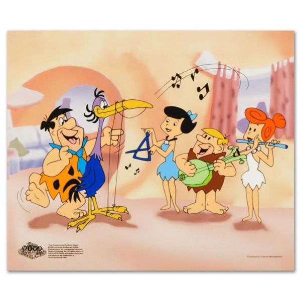 "Fred Plays the Harp" Limited Edition Sericel from the Popular Animated Series The Flintstones. Incl