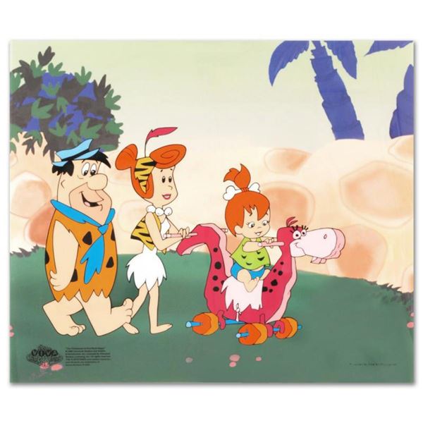 "Strolling with Pebbles" Limited Edition SERICEL from the Popular Animated Series The Flintstones wi