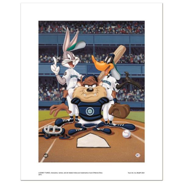 "At the Plate (Mariners)" Numbered Limited Edition Giclee from Warner Bros. with Certificate of Auth