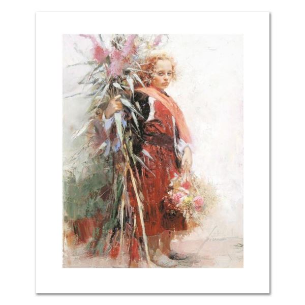 Pino (1931-2010), "Flower Child" Limited Edition on Canvas, Numbered and Hand Signed with Certificat