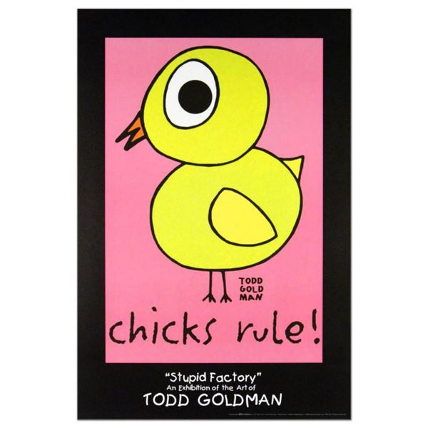 "Chicks Rule" Collectible Lithograph (24" x 36") by Renowned Pop Artist Todd Goldman.