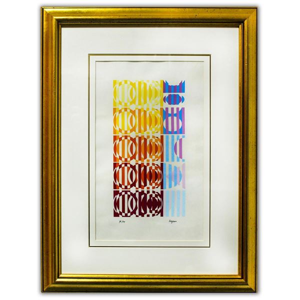 Yaacov Agam- Original Silkscreen on parchment Paper "Untitled"