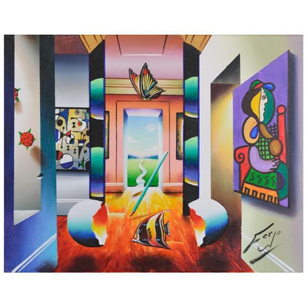 Ferjo, "Sideways View" Original Painting on Canvas, Hand Signed with Letter of Authenticity.
