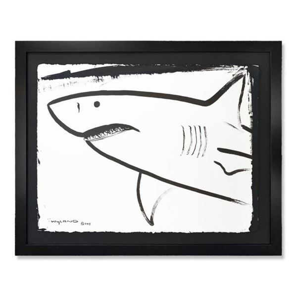 Wyland,  Shark  Framed Original Watercolor Painting Hand Signed with Letter of Authenticity.