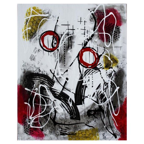 George Marlowe,  Lively  Original Acrylic Painting on Canvas, Hand Signed with Letter of Authenticit