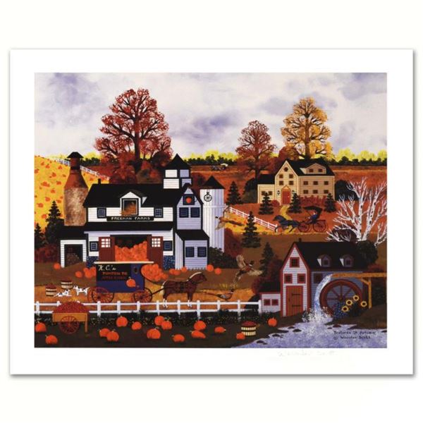 Jane Wooster Scott,  Textures of Autumn  Hand Signed Limited Edition Lithograph with Letter of Authe