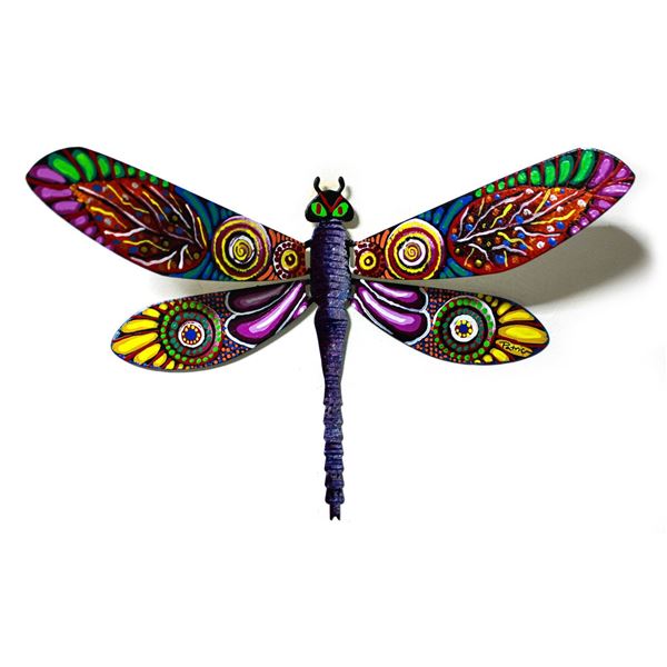 Patricia Govezensky- Original Painting on Cutout Steel "Dragonfly CI"