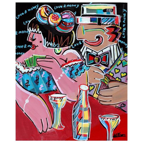 Rina Maimon,  Love & Money   Hand Signed Original Acrylic Painting on Canvas with Certificate of Aut