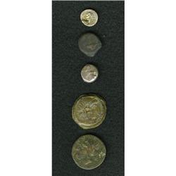 Ancients Lot of five miscellaneous Greek coins.