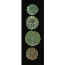 Ancients Lot of four Byzantine bronze coins.