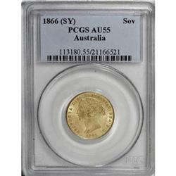 Australia Victoria gold Sovereign 1866, KM4,