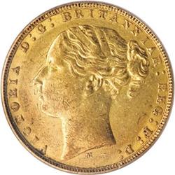 Australia Victoria gold Sovereign 1872M St.