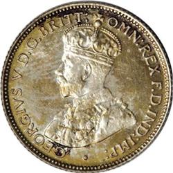 Australia George V Sixpence 1934, KM25, choice