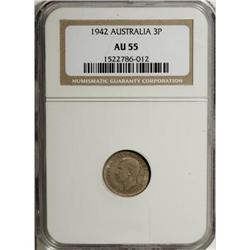 Australia George VI Three Pence 1942,