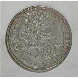 Austria Charles VI Taler 1714 Hall, KM1923,