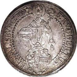 Austria Salzburg. Johann Ernst Taler 1697/6,