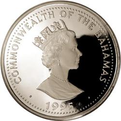 Bahamas Elizabeth II silver Humpback Whales $100
