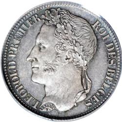 Belgium Leopold I Franc 1833, KM7.1, Proof 64