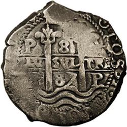 Bolivia Carlos II cob 8 Reales 1687-VR, KM26,