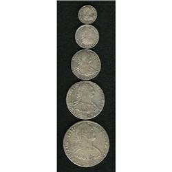 Bolivia Carlos III Silver Type Set 1808-PJ, a