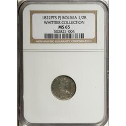 Bolivia Ferdinand VII 1/2 Real 1825-PJ, KM90,