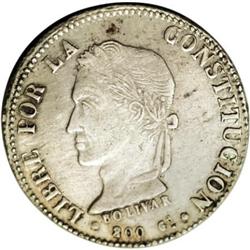 Bolivia Republic 4 Soles 1860FJ, KM139, lightly