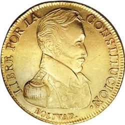 Bolivia Republic gold 8 Scudos 1831JL, KM99,