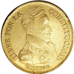 Bolivia Republic gold 8 Scudos 1832JL, KM99,