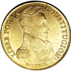 Bolivia Republic gold 8 Scudos 1840LR, KM99,