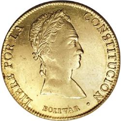 Bolivia Republic gold 8 Scudos 1841LR, KM108.2,