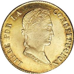 Bolivia Republic gold 8 Scudos 1856FJ, KM116,