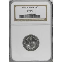 Bolivia Republic 10 Centavos 1935, KM179.1,