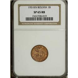 Bolivia Republic Bronze Specimen Set 1951, KM184
