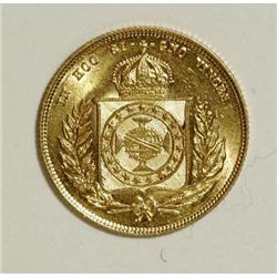 Brazil Pedro II gold 5000 & 10000 Reis, KM470