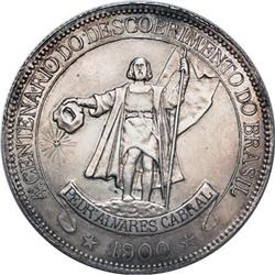 Brazil Republic 4000 Reis 1900 20 Rays, KM502.2,