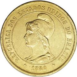 Brazil Republic gold 10000 Reis 1889, KM496,