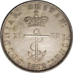 British West Indies George IV Anchor Money Half