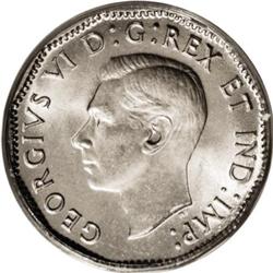 Canada George VI 5 Cents 1947 Dot, KM39a, MS65