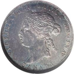 Canada Victoria 25 Cents 1875H, KM5, AU55 NGC,