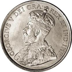 Canada George V 50 Cents 1919, KM25, brilliant