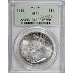 Canada George V Dollar 1936, KM31, MS64 PCGS, an