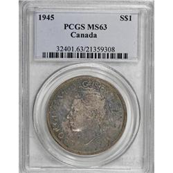 Canada George VI Dollar 1945, KM37, MS63 PCGS,