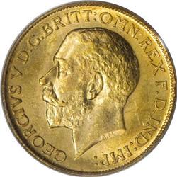 Canada George V gold Sovereign 1913C, KM20, MS63