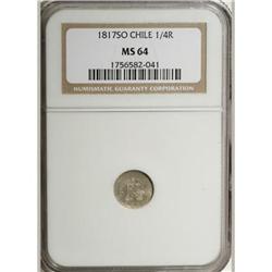 Chile Ferdinand VII 1/4 Real 1817-So, KM73, MS64
