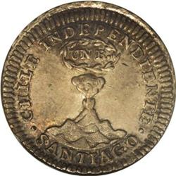 Chile Republic Real 1834-IJ, KM91, MS62 NGC,